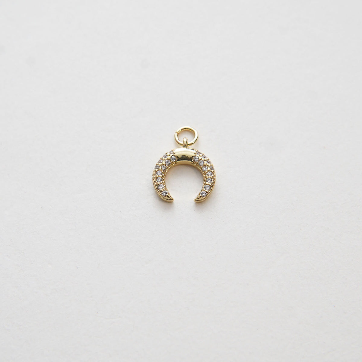 18K Gold Filled Cubic Zirconia Moon Charm Pendant for Jewelry Making