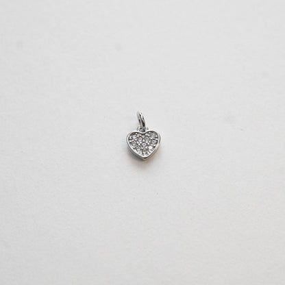 Gold Tiny Heart Charms,18K Gold Filled Heart Pendant,CZ Micro Pave Heart Charm Bracelet Necklace for DIY Jewelry Making Suppl