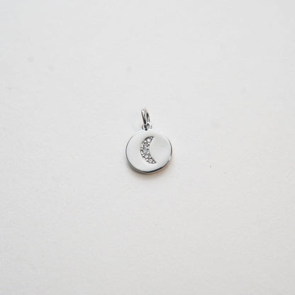 Gold Moon Charms,18K Gold Filled Round Coin Moon Pendant,Celestial Charm Bracelet Necklace for DIY Jewelry Making Supply