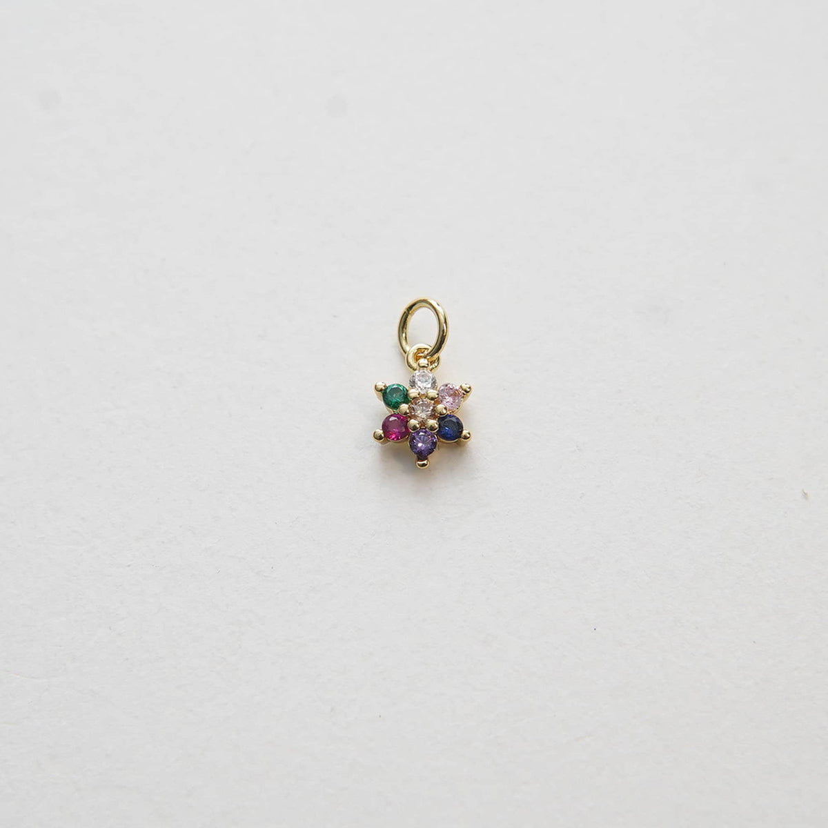 Gold FlowerCharms,18K Gold Filled Colorful Flower Pendant,Silver Flower Charm Bracelet Necklace for DIY Jewelry Making Supply