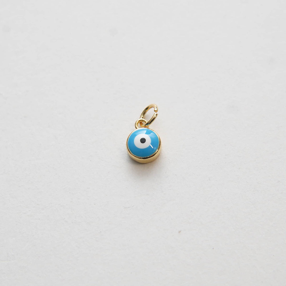 Gold Tiny Blue Evil Eye Charms,18K Gold Filled Evil Eye Pendant,Evil Eye Protect Charm Bracelet Necklace for DIY Jewelry Maki