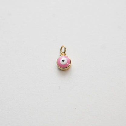 Gold Tiny Blue Evil Eye Charms,18K Gold Filled Evil Eye Pendant,Evil Eye Protect Charm Bracelet Necklace for DIY Jewelry Maki