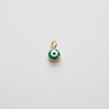 Gold Tiny Blue Evil Eye Charms,18K Gold Filled Evil Eye Pendant,Evil Eye Protect Charm Bracelet Necklace for DIY Jewelry Maki