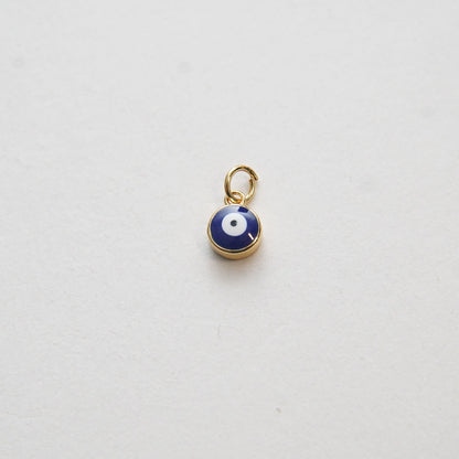Gold Tiny Blue Evil Eye Charms,18K Gold Filled Evil Eye Pendant,Evil Eye Protect Charm Bracelet Necklace for DIY Jewelry Maki