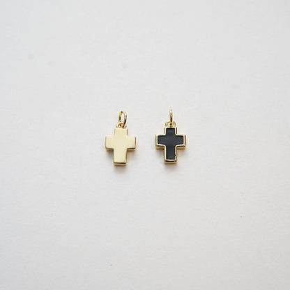 Gold Cross Charms,18K Gold Filled Enamel Cross Pendant,Cross Charm Bracelet Necklace for DIY Jewelry Making Supply