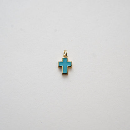 Gold Cross Charms,18K Gold Filled Enamel Cross Pendant,Cross Charm Bracelet Necklace for DIY Jewelry Making Supply