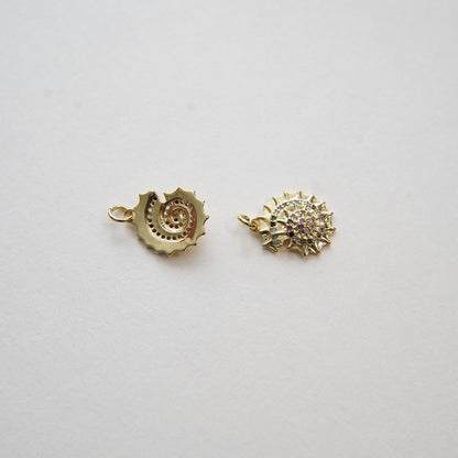 18K Gold Filled Shell Charm Pendant for Jewelry Making