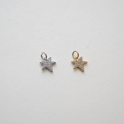 Gold Star Charms,18K Gold Filled Star Pendant,Silver Star Charm Bracelet Necklace for DIY Jewelry Making Supply