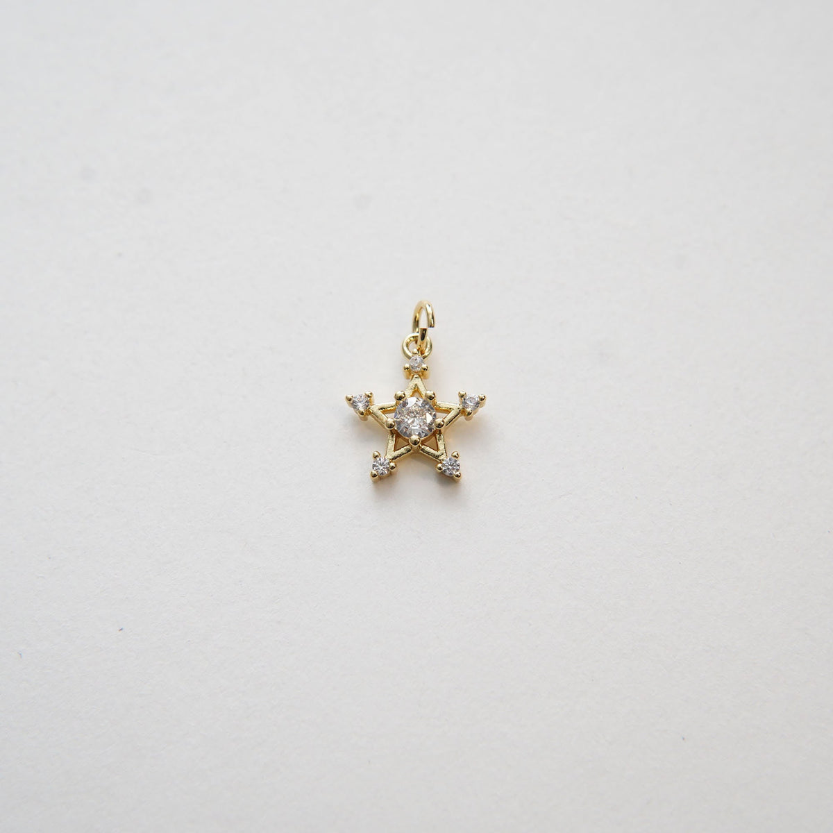 18K Gold Filled Cubic Zirconia Star Charm Pendant for Jewelry Making