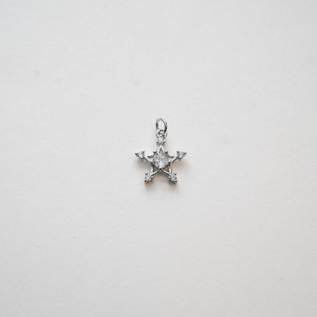18K Gold Filled Cubic Zirconia Star Charm Pendant for Jewelry Making