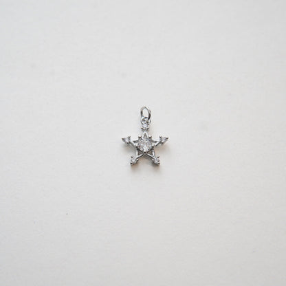 18K Gold Filled Cubic Zirconia Star Charm Pendant for Jewelry Making
