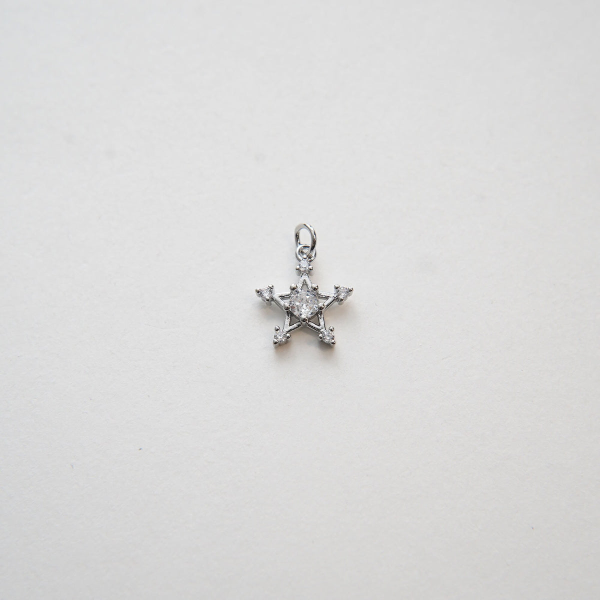 Gold Star Charms,18K Gold Filled CZ Micro Pave Star Pendant,Silver Star Charm Bracelet Necklace for DIY Jewelry Making Supply