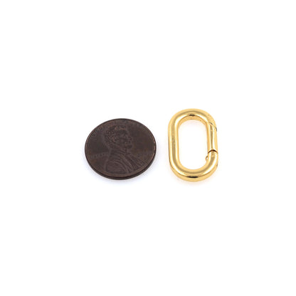 18K Gold Filled Oval Clasp 0.11 in, 0.07 in for Jewelry Making
