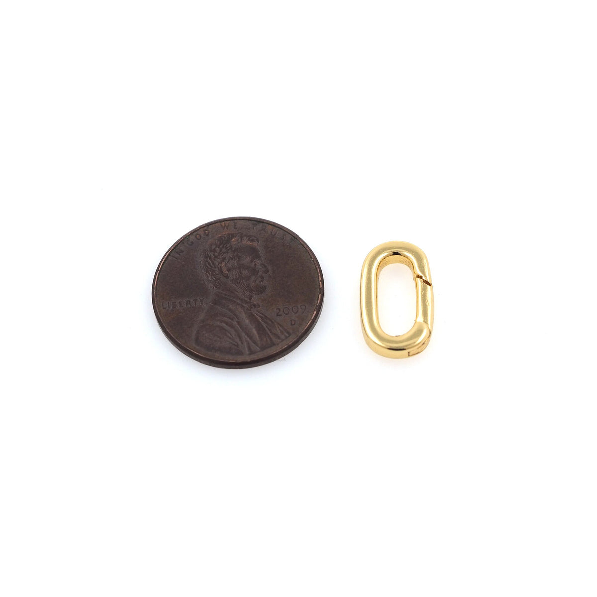 18K Gold Filled Oval Clasp 0.11 in, 0.07 in for Jewelry Making