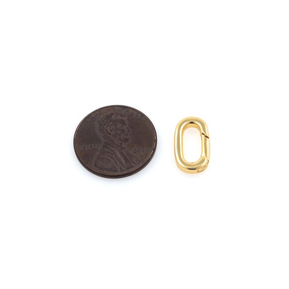 18K Gold Filled Oval Clasp 0.11 in, 0.07 in for Jewelry Making
