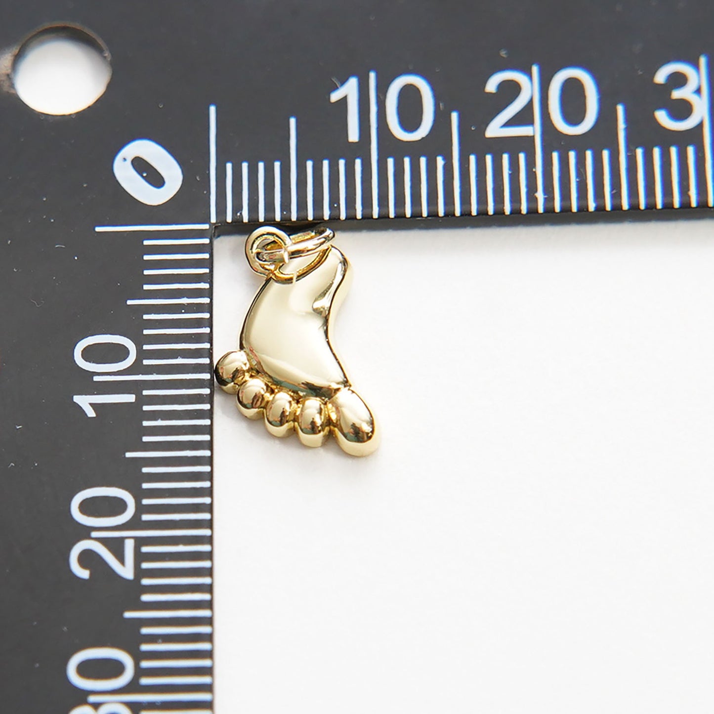 Gold Foot Charms,18K Gold Filled Foot Pendant,Baby Charm Bracelet Necklace for DIY Jewelry Making Supply