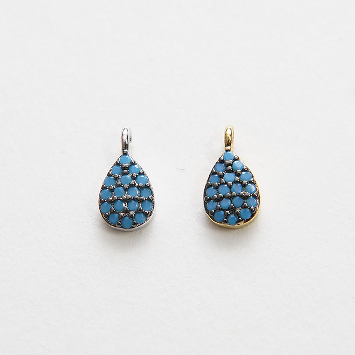 18K Gold Filled Turquoise Teardrop Charm Pendant for Jewelry Making