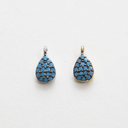 18K Gold Filled Turquoise Teardrop Charm Pendant for Jewelry Making