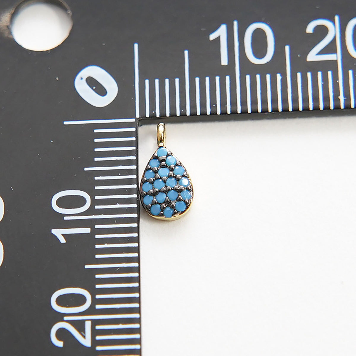 18K Gold Filled Turquoise Teardrop Charm Pendant for Jewelry Making