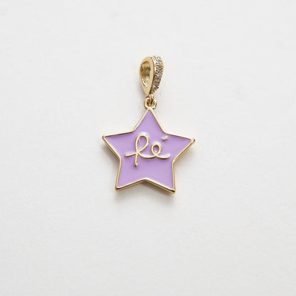 18K Gold Filled Enamel Star Charm Pendant for Jewelry Making