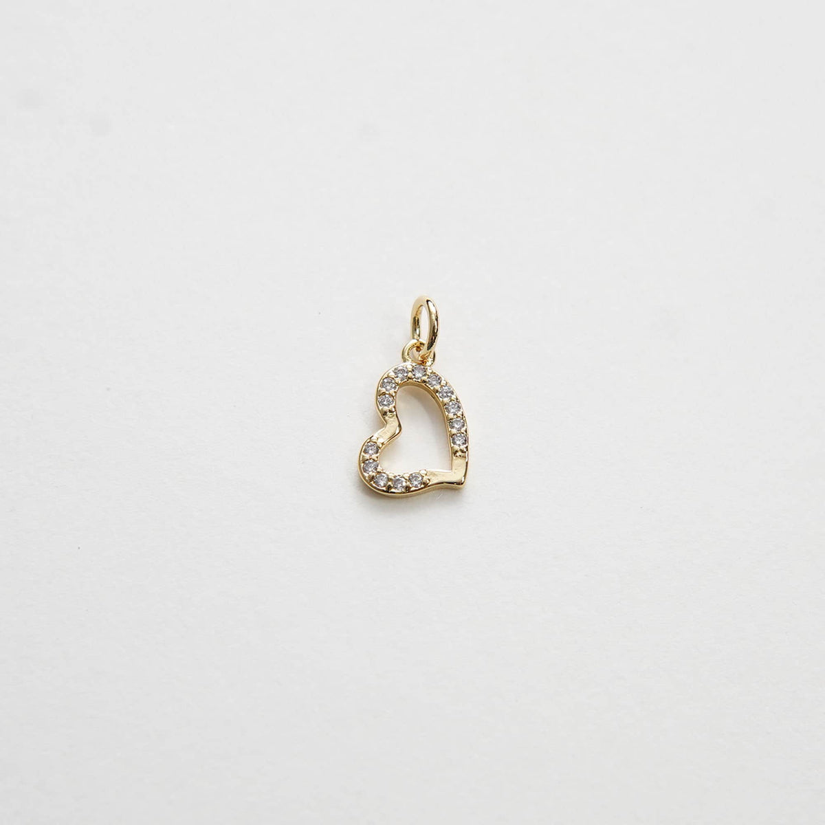 Gold Tiny Heart Charms,18K Gold Filled Heart Pendant,CZ Micro Pave Heart Charm Bracelet Necklace for DIY Jewelry Making Suppl