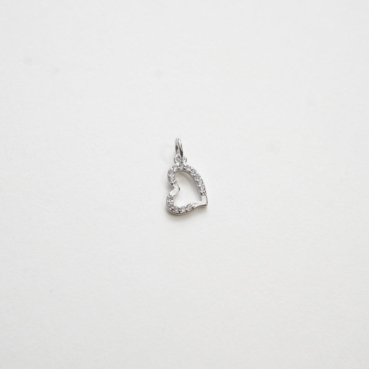 18K Gold Filled Heart CZ Charm Pendant for Jewelry Making