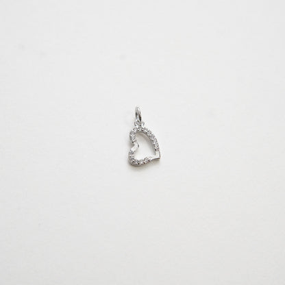 18K Gold Filled Heart CZ Charm Pendant for Jewelry Making