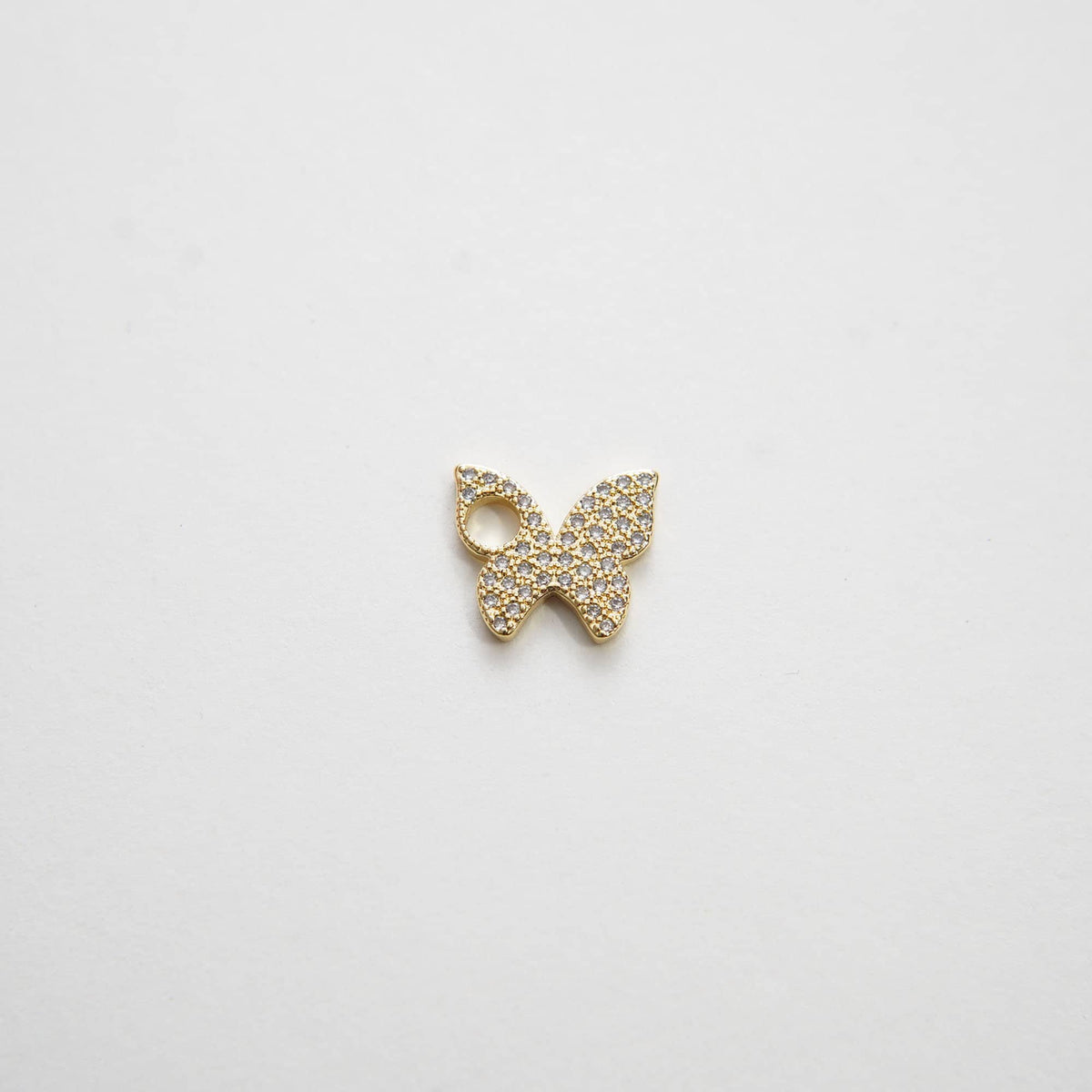 Gold Butterfly Charm,18K Gold Filled Cubic Zirconia Butterfly Pendant,Silver Butterfly Charm Bracelet Necklace for DIY Jewelr