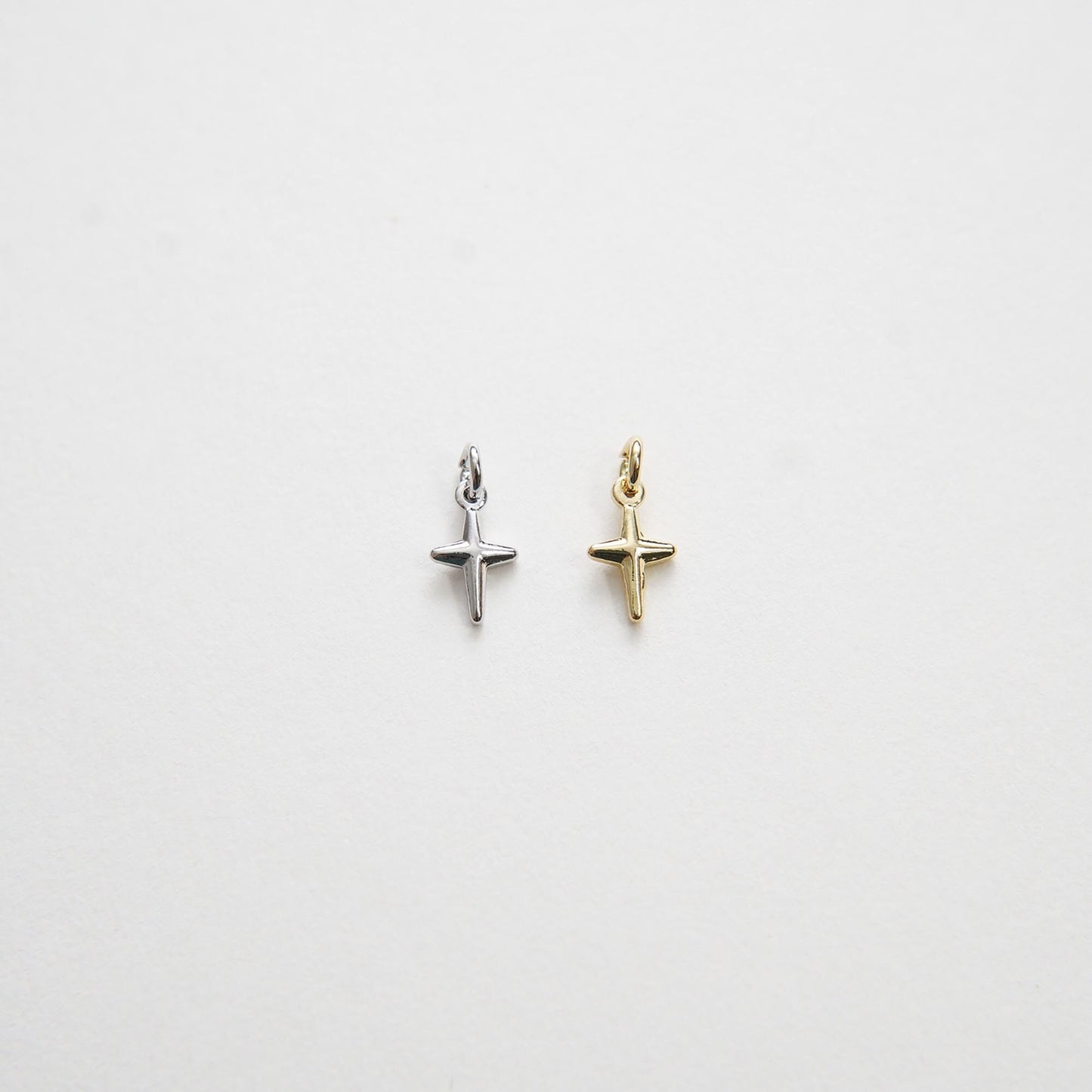 Gold Cross Charms,18K Gold Filled Cross Pendant,Tiny Cross Charm Bracelet Necklace for DIY Jewelry Making Supply