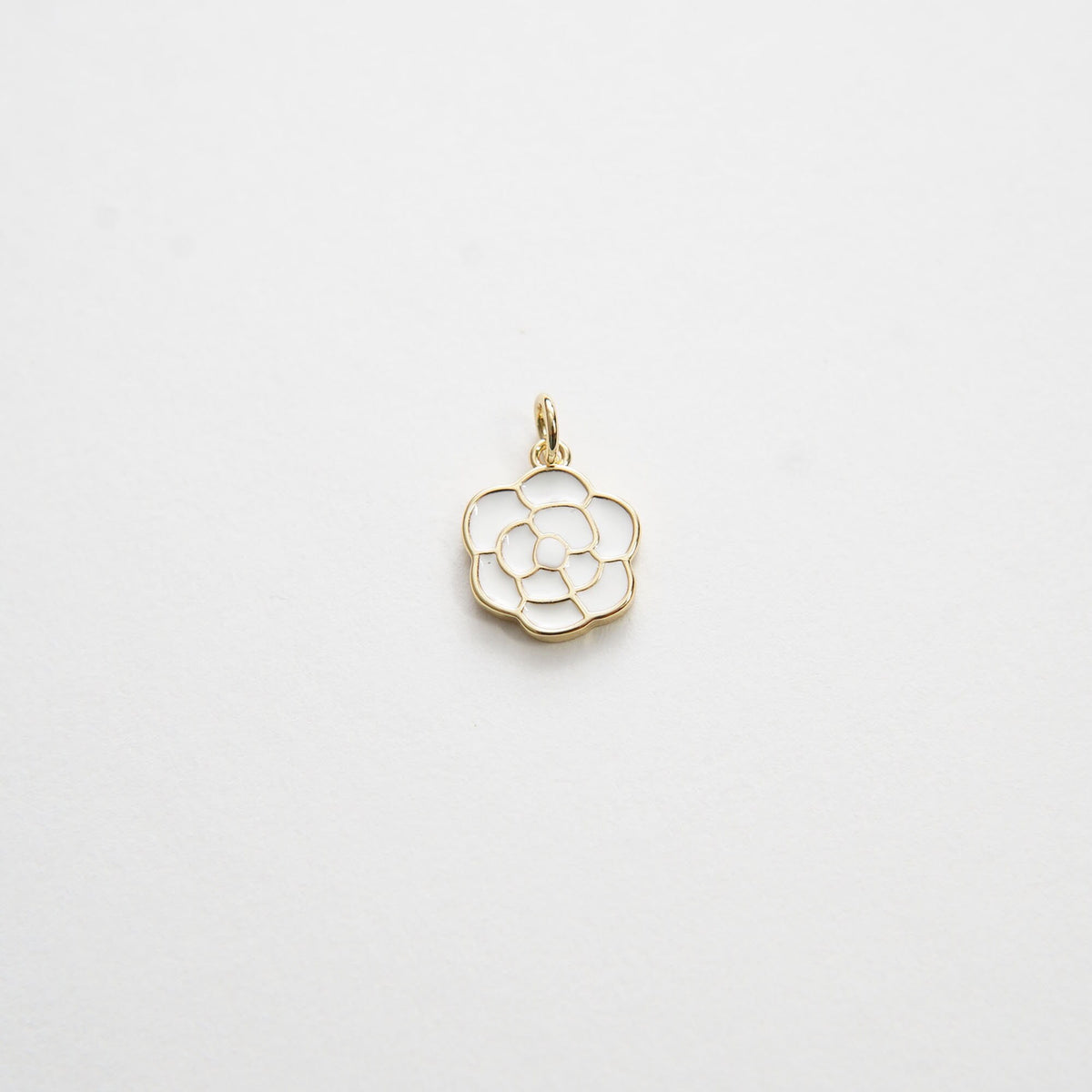 18K Gold Filled Enamel Flower Charm Pendant for Jewelry Making