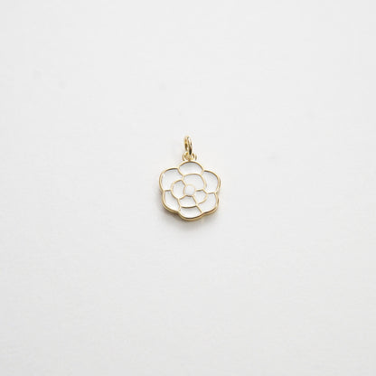 18K Gold Filled Enamel Flower Charm Pendant for Jewelry Making
