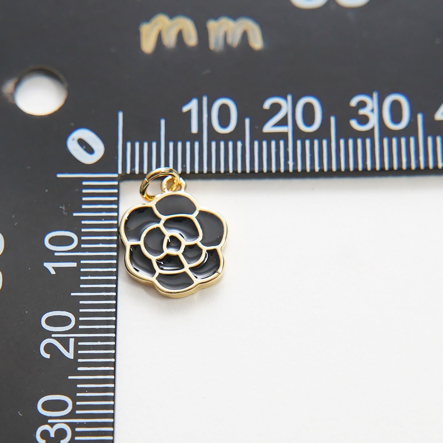 Gold Flower Charms,18K Gold Filled Flower Pendant,Cute Enamel Flower Charm Bracelet Necklace for DIY Jewelry Making Supply