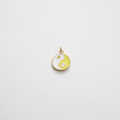 Gold Yin Yang Charms,18K Gold Filled Round Pendant,Enamel Yin Yang Charm Bracelet Necklace for DIY Jewelry Making Supply