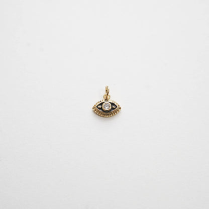 Gold Tiny amulet  Evil Eye Charms,18K Gold Filled Evil Eye Pendant,CZ Evil Eye Protect Charm Bracelet Necklace for DIY Jewelr