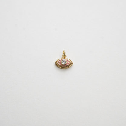 Gold Tiny amulet  Evil Eye Charms,18K Gold Filled Evil Eye Pendant,CZ Evil Eye Protect Charm Bracelet Necklace for DIY Jewelr