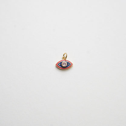 Gold Tiny amulet  Evil Eye Charms,18K Gold Filled Evil Eye Pendant,CZ Evil Eye Protect Charm Bracelet Necklace for DIY Jewelr
