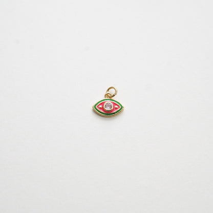Gold Tiny amulet  Evil Eye Charms,18K Gold Filled Evil Eye Pendant,CZ Evil Eye Protect Charm Bracelet Necklace for DIY Jewelr