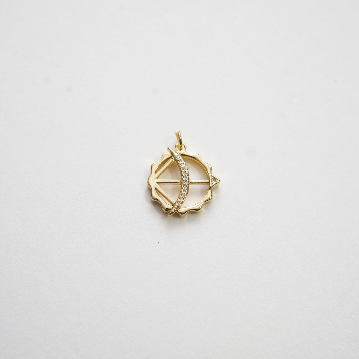 Gold Cupid Charms,18K Gold Filled Bow Arrow Pendant,CZ Micro Pave Bow and Arrow Charm Bracelet Necklace for DIY Jewelry Makin