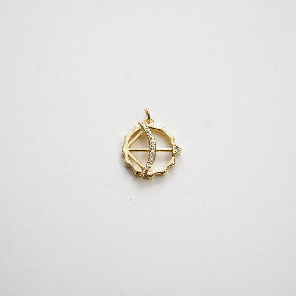 18K Gold Filled Bow CZ Charm Pendant for Jewelry Making