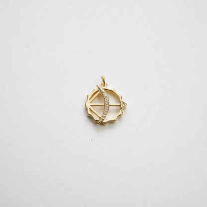 18K Gold Filled Bow CZ Charm Pendant for Jewelry Making