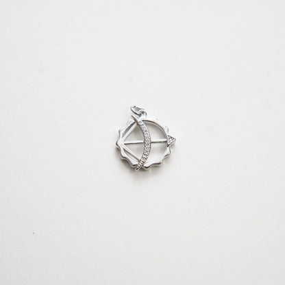 18K Gold Filled Bow CZ Charm Pendant for Jewelry Making