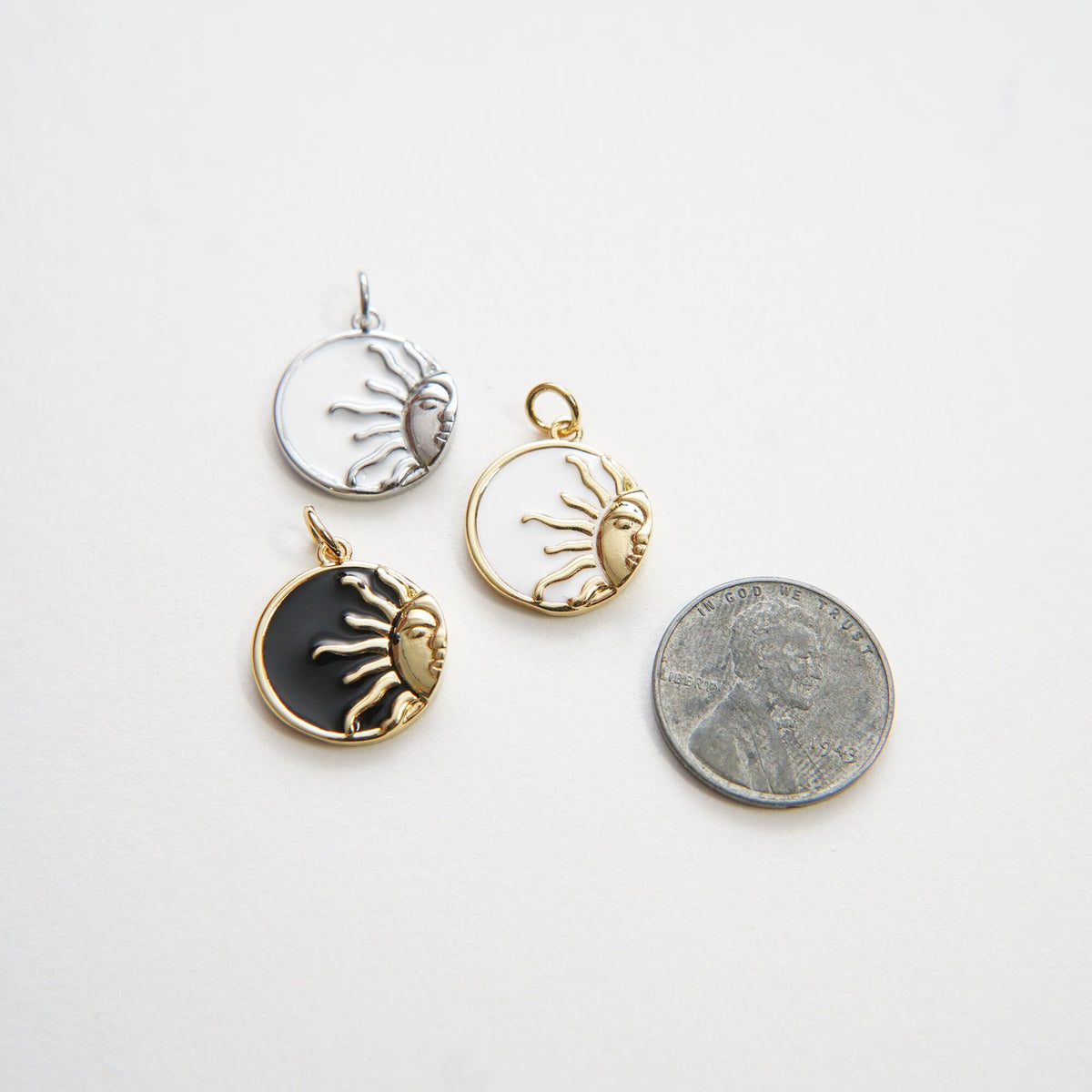 18K Gold Filled Sun Charm Pendant for Jewelry Making