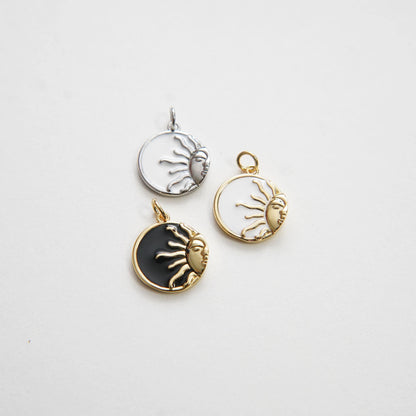 18K Gold Filled Sun Charm Pendant for Jewelry Making
