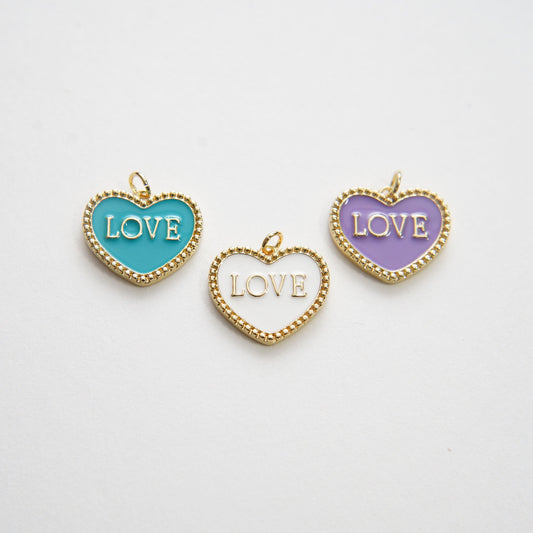 Gold Heart Charms,18K Gold Filled Heart Pendant,Love Charm Bracelet Necklace for DIY Jewelry Making Supply (20x18mm)