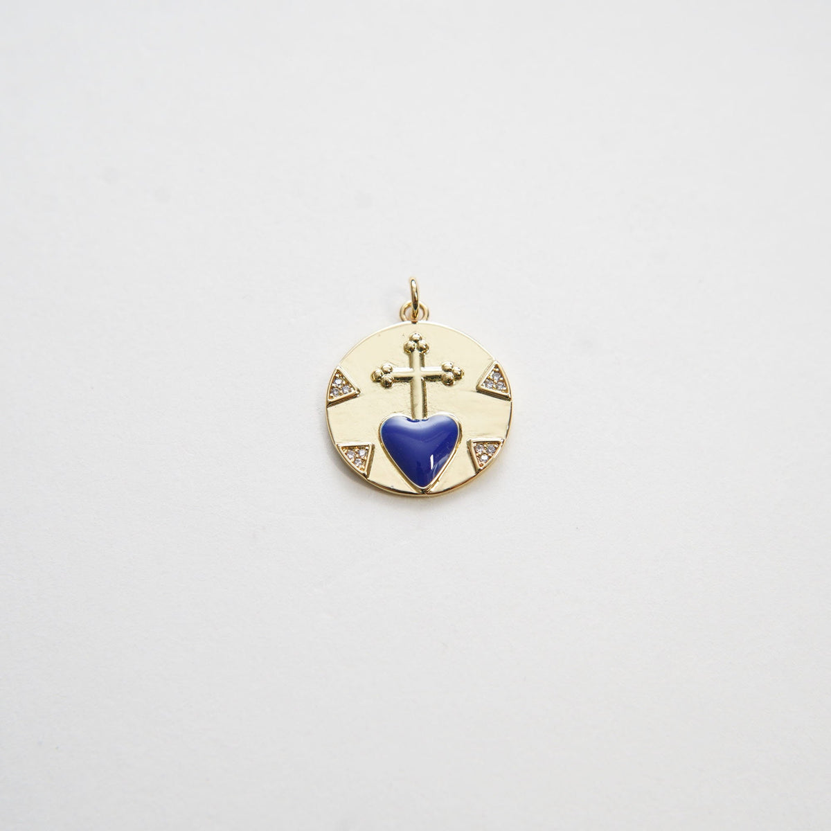 Gold Cross Heart Charms,18K Gold Filled Cross Pendant,Enamel Religion Charm Bracelet Necklace for DIY Jewelry Making Supply (