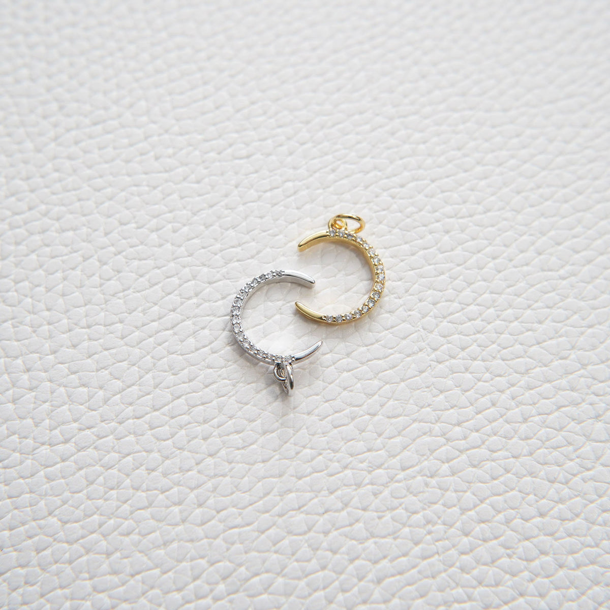 Gold Moon Charms,18K Gold Filled Moon Pendant,Celestial Charm Bracelet Necklace for DIY Jewelry Making Supply (14x31mm)