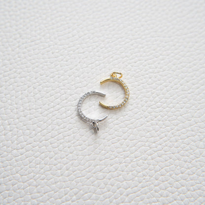Gold Moon Charms,18K Gold Filled Moon Pendant,Celestial Charm Bracelet Necklace for DIY Jewelry Making Supply (14x31mm)