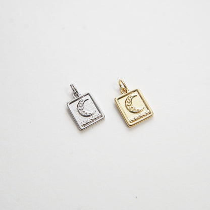 18K Gold Filled Moon Charm Pendant for Jewelry Making