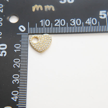 18K Gold Filled Heart Charm Pendant for Jewelry Making