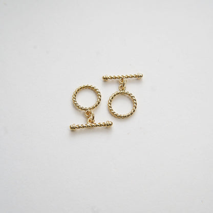 18K Gold Toggle Clasp, Gold OT Clasp Fancy Design OT Clasp Bulk Supply for Bracelet Necklace Component